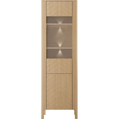 Étagère Mavtoru 104 , Avec des portes, Fermé, Stratifié, Verre trempé, Le nombre de portes: 0, Nombre de tiroirs: 0, 198x60x40cm, LED: Disponible (1/5)
