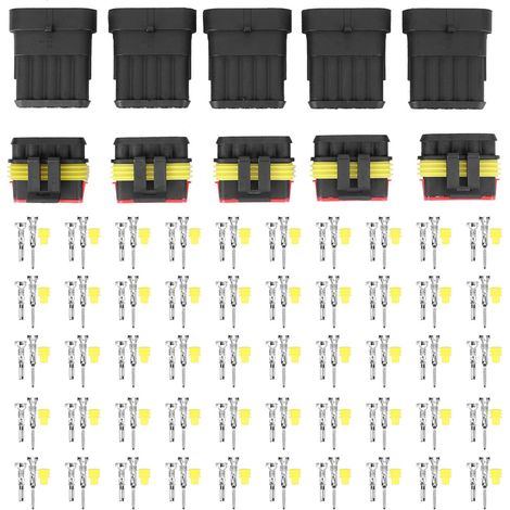 Lot de 5 connecteurs électriques étanches à 5 broches pour câblage automobile (1/5)