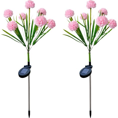 Toivize - Set di 2 luci solari da giardino - Rosa artificiale a LED - IP44, paletto decorativo flessibile per esterni da 73 cm - Illuminazione paesaggistica resistente e impermeabile per patio (1/5)