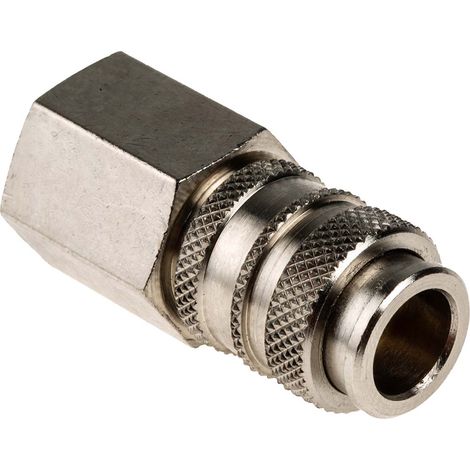 Raccord rapide pneumatique RS PRO, Filetage vers Femelle G 1/4 Femelle 1/4pouces en Laiton ( Prix pour 1 ) (1/3)
