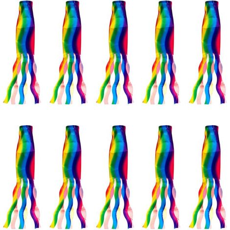 Lot de 10 Drapeaux Arc-En-Ciel pour Décoration de Jardin et de Camping, 70 cm (1/4)