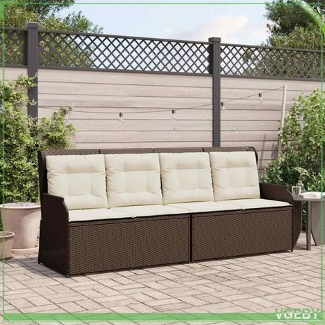 Banc de jardin inclinable - FAFEICY - 3394450 - Marron - Polyrotin - Dossier réglable (1/5)