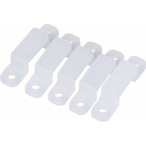 Clips de montaje para tiras de luz. 100 unidades. Clips de montaje de silicona de 8/10/12 mm para fijar tiras de luz LED RGB 3528, 5050 y 1210 (10 mm). (1/4)