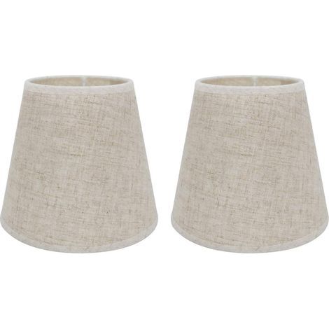 Lot de 2 Abat-jours E14/E27 pour Lampe de Table Applique Murale,Lustre,Abat-jour en Cristal,10 cm (Haut) x 14 cm (Hauteur) x 16 cm (Bas),Linen (1/5)
