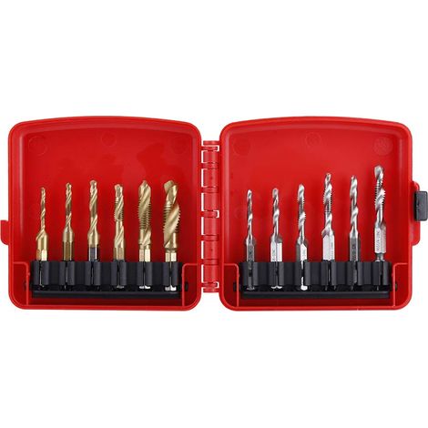12 PCS Taraud M3 M4 M5 M6 M8 M10 Vis HSS à tige hexagonale et titane Forets à tarauds métriques et en pouces GROOFOO