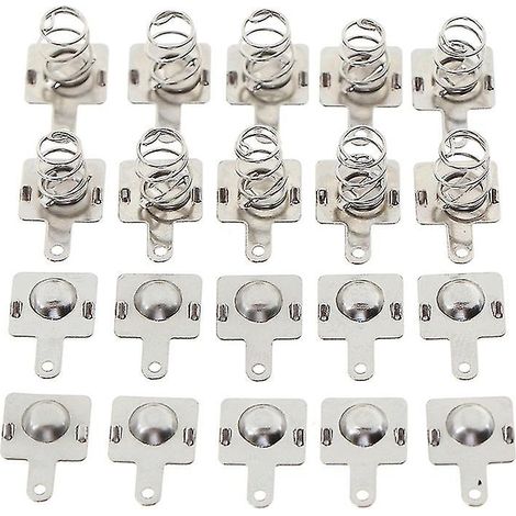10 paires de plaques de contact à ressort métalliques de rechange pour piles AA/AAA Hfmqv (1/5)