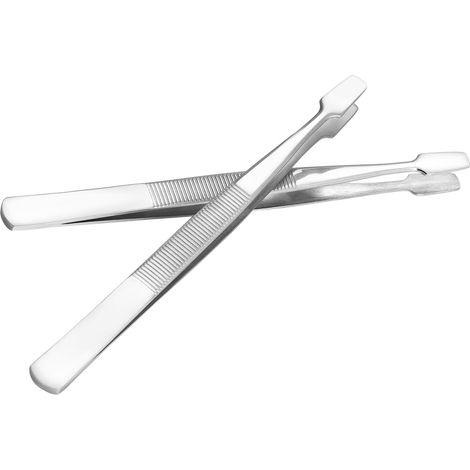 Pince à timbres en acier nickelé argenté, lot de 2, pour manipuler des objets délicats et (1/5)