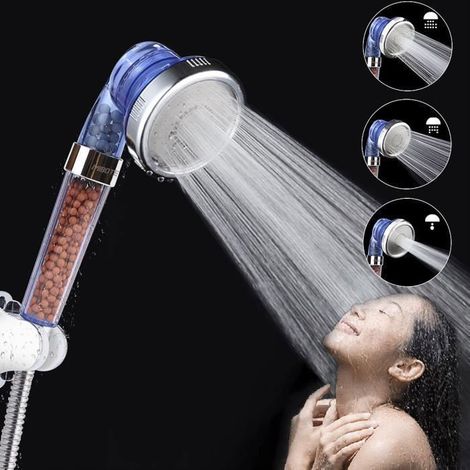 Pommeau De Douche Douchette Filtre Haute Pression d\'Economie d\'Eau (Bleu) (1/3)