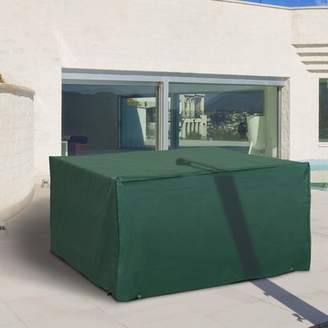 Funda protectora para muebles de jardín 600D, 135 x 135 x 75 cm, verde HAVRYA (1/4)