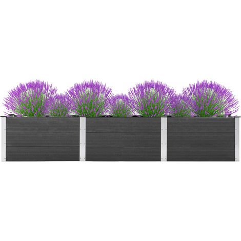 Garten-Hochbeet,Blumenkasten,Pflanzkasten Balkon, Terrasse, Garten 300x50x54 cm WPC Grau VMEC408873 (1/5)