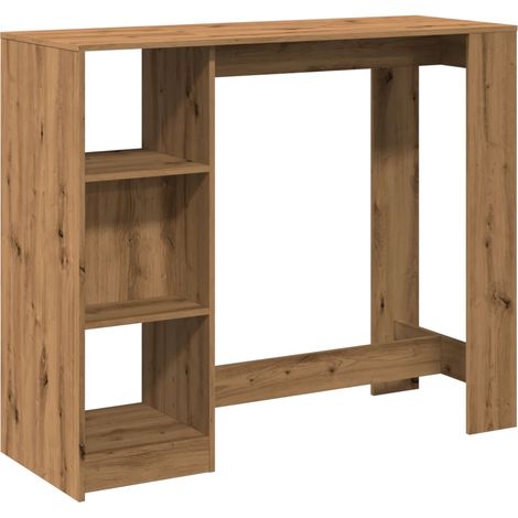 Maison Exclusive - Mesa bar con estante madera roble artisian 124