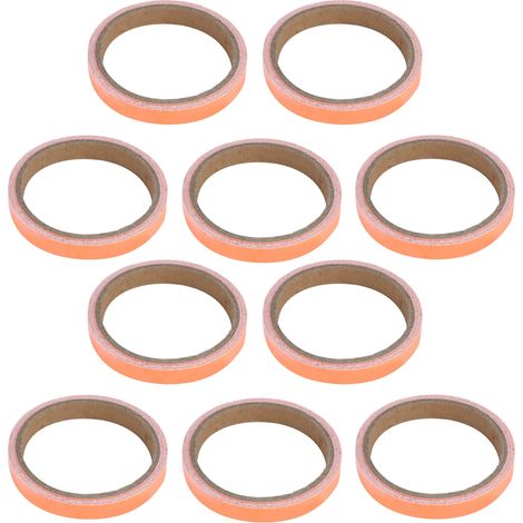 Lot de 10 rubans adhésifs lumineux phosphorescents antidérapants pour scène, orange-rouge, 1,2 cm x 3 mètres (1/5)