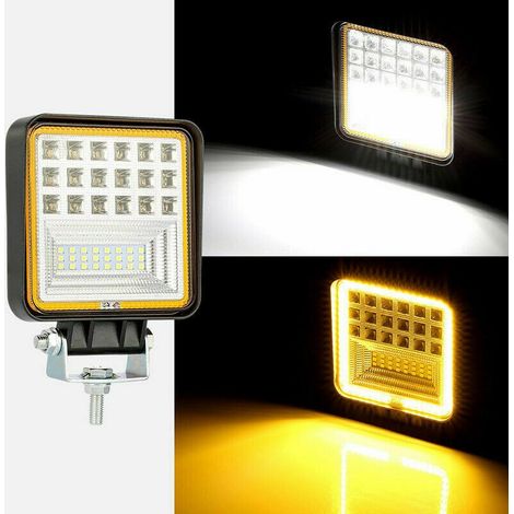 126W LED-Scheinwerfer Arbeitslicht Weißes und gelbes Licht Positions- und Nebel-Lampe 12V/24V 3030 Lumen