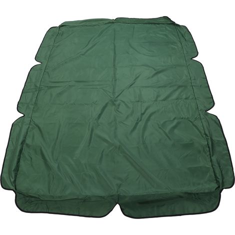 Auvent imperméable et résistant aux UV pour balancelle d'extérieur, vert foncé, idéal pour terrasse ou jardin. (1/5)