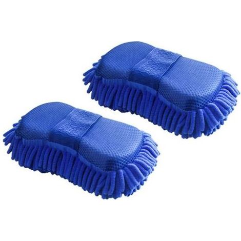2x Éponge de nettoyage de voiture en microfibre Chenille Gant de lavage microfibre Chenille pour la voiture Véhicule Care Brosse de Lavage éponge avec dragonne intégrée Eponge lavage carrosserie (1/5)