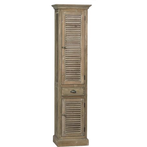 Colonne de salle de bain en bois avec porte en bois droite - HANOÏ (1/3)