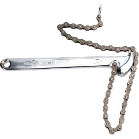 Clé à chaîne de 23 cm, clé à pipe réglable, chaîne à cliquet réversible, outil pour filtre à huile, raccords (1/5)