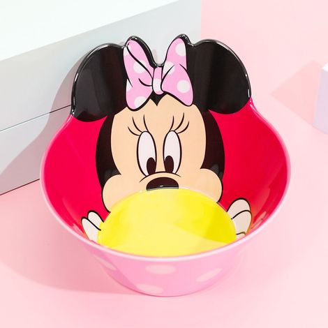 Bol pour enfants en mélamine, grand bol 3D cartoon souris avec noeud rose pour soupe, porridge, service de table enfant maison ou maternelle. (1/5)