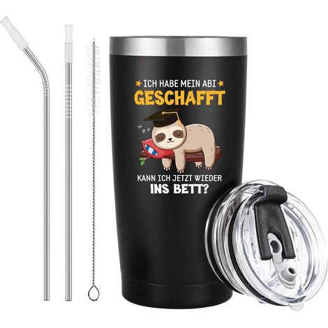 Mug isotherme 600 ml pour la fin du lycée - Noir humoristique (1/5)