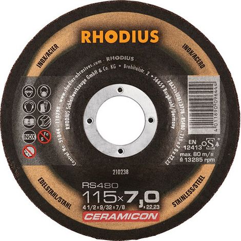 Disco de corte RS480 115 x 7,0 mm Inox Rhodius(por 25)