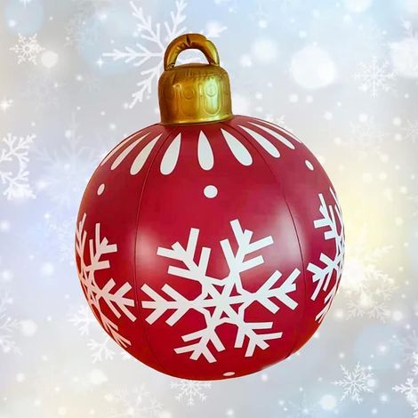 Bola de Navidad gigante de 60 cm, bola transparente, bola de Navidad inflable gigante, bola de Navidad inflable para exteriores, decoraciones navideñas de PVC (D) (1/5)