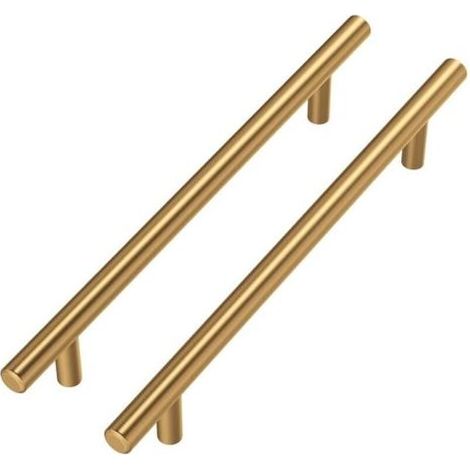 Lot de 5 Poignee Meuble Dorée Poignée Meuble Laiton Poignée Dorée Laiton Brossé Poignée Placard Cuisine Doree en Acier Inoxydable Entraxe 160mm