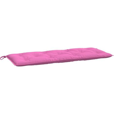 Coussin rose pour banc de jardin, dimensions 120 x 50 x 7 cm, en tissu (1/5)