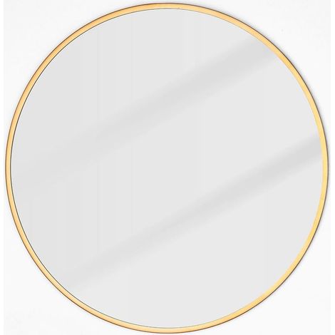 Miroir mural rond doré 60cm, style rustique mat. Idéal salle de bain, entrée, salon. Miroir de vanité décoratif 24 pouces. (1/5)