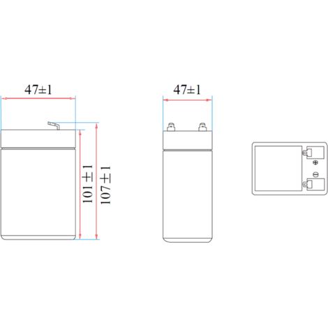 Batterie rechargeable au plomb 4V 4Ah - VELAMP - 23719 (1/3)