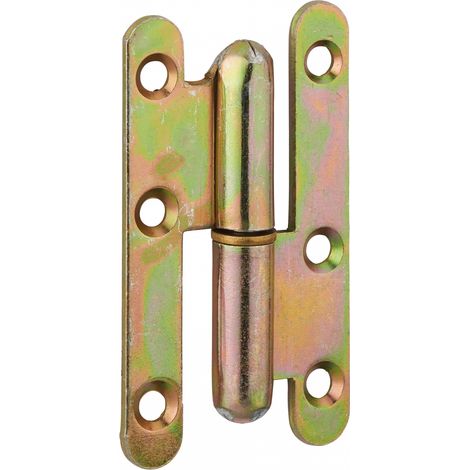 Thirard – Paumelle de Paris 80x45mm en acier zingué – Pour portes d'entrée et d'intérieur – Fixation par 3 ou 4 trous – Droite (1/3)