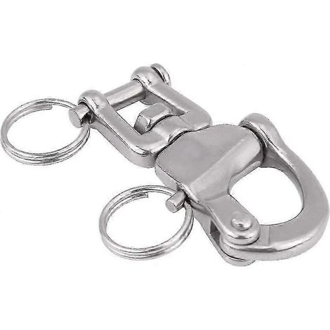 Manille pivotante à enclenchement rapide en acier inoxydable, manille pivotante à enclenchement rapide pour applications marines (argent) (1 pièce) (1/5)