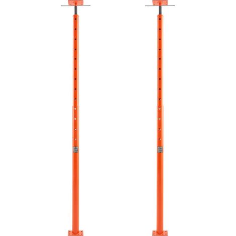 Cric de plancher réglable 135-236 cm, capacité 8165 kg, support télescopique en acier pour sous-sol et levage temporaire. (1/5)