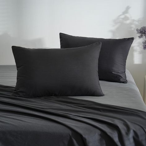 18 Couleurs Lot 2 Taie d'oreiller 30x50 cm Noir Housse Oreiller Coussin pour Canapé Lit Fermeture Éclair Anti-Acariens Hypoallergénique Protège Oreiller Zip Microfibre (1/5)