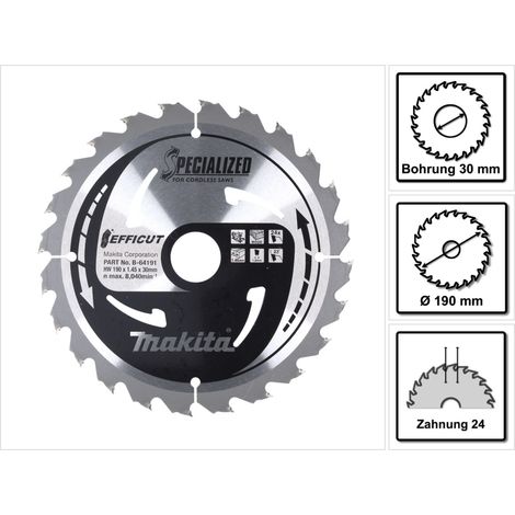 Makita  B-64191 Kreissägeblatt 190 x 30 x 1.45 mm Zähneanzahl: 24 1 St. (1/5)