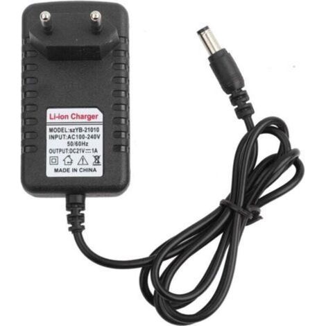 Adaptateur de chargeur Li-ION 21V 1A – Noyau cuivre épais – Port 5,5 x 2,5 mm – Prise UE – Protection contre surtensions (1/5)