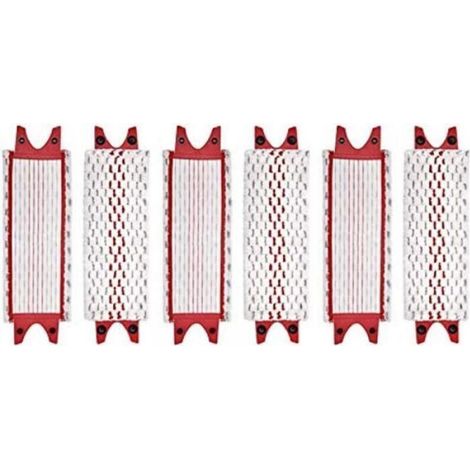 Serpillière Microfibre - Lot de 6 Recharges pour Serpillère à Système de Pression - Pour Sol Dur Bois Carrelage Stratifié Marbre (1/3)