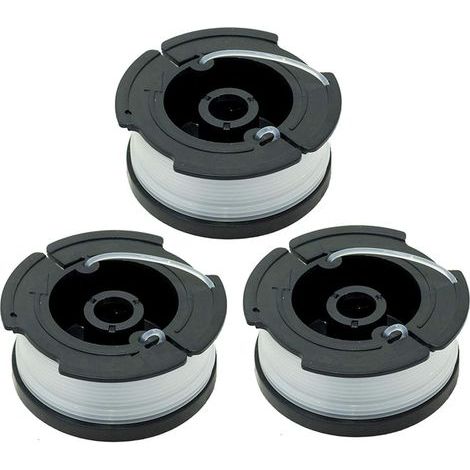 0,065"-Spule für den Rasentrimmer von BLACK+DECKER (Ersatzspule mit automatischer Zuführung), kompatibel mit BLACK+DECKER AF-100, 3er-Pack (1/4)