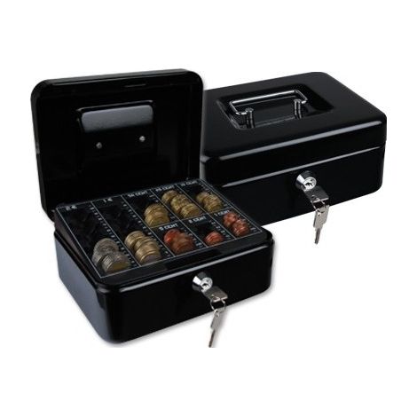 Cassa portamonete q-connect kf04277 acciaio 0,8 mm vassoio estraibile