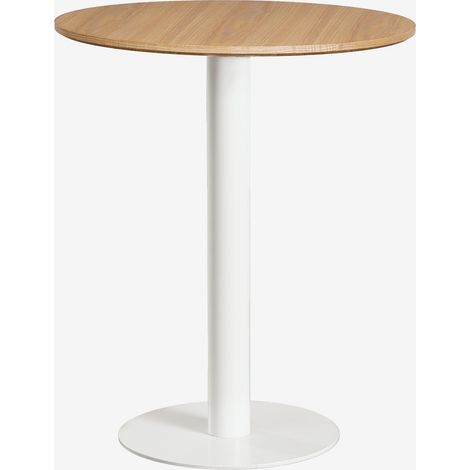 SKLUM Runder Bartisch aus MDF Xiren Castanho Madeira Natural - Branco Ø70 cm (1/5)