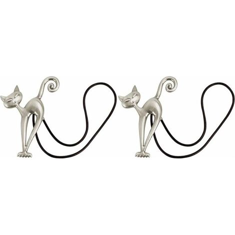 2Pcs Embrasse à Rideaux Magnétique Attache Rideau Aimanté Boucle de Rideau Magnifique Clip Rideau en Motif de Chat Accessoires pour Rideaux pour Maison Salon Chambre Bureau (1/4)