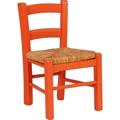 SEDIOLINA baby in Legno Seduta paglia Sedia piccola per Bambino ARANCIO (1/2)