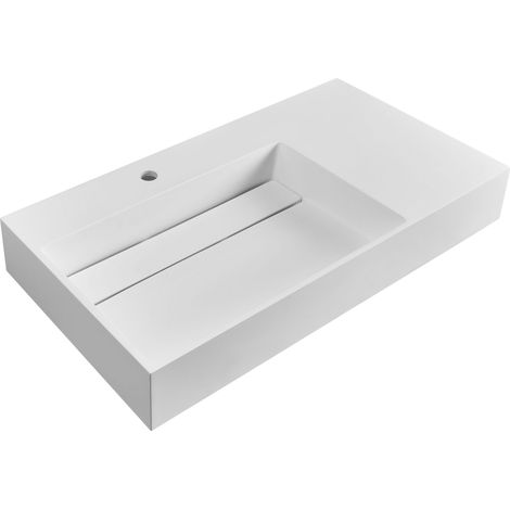 Lavabo bagno rettangolare in ceramica bianco 90 x 48 cm Cusco