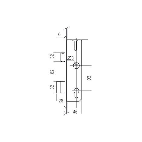 Serrure électrique 1 point 803 – Verrouillage à clé – Entraxe PZ 92mm – Pêne dormant réversible – Finition inox – Fuhr