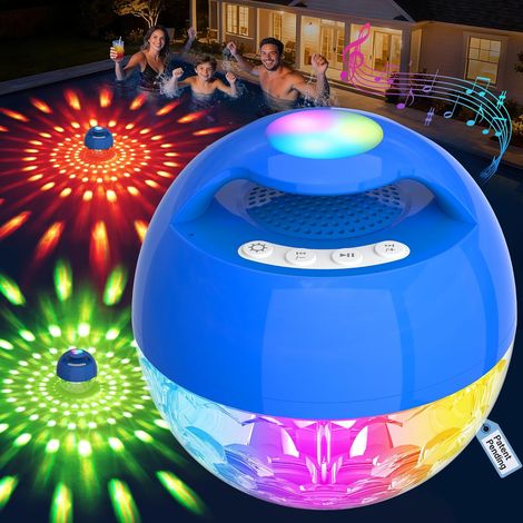 2026 Enceinte Piscine avec Lumière Dessus,Enceinte Bluetooth Flottante étanche IP68,Enceinte Piscine Flottante,BT5.4,Son Stéréo,Autonomie 24H,Enceinte Bluetooth Portable,Haut Parleur Puissante (1/5)