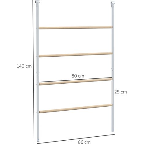 Échelle perchoir poulailler 4 barreaux, robuste et imperméable, pour 4-6 volailles, structure acier et bois (1/5)