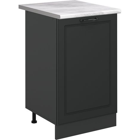 Mobiletto base cucina R-Line, Antracite country/Antracite, 50 cm piano di lavoro Marmo, Vicco (1/5)