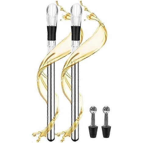 Bâtonnet rafraîchissant pour vin, bâtonnet de refroidissement pour vin, bâtonnet de refroidissement pour vin 3 en 1 en acier inoxydable avec embout