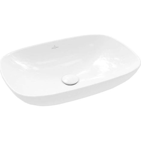 Villeroy & Boch Loop&Friends - Aufsatzwaschtisch, 56x38 cm, mit Überlauf, Alpinweiß 4A490001