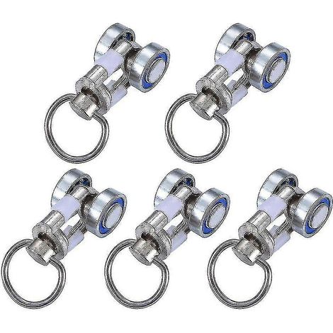 Lot de 5 poulies métalliques pour rails de rideaux - Accessoires pour rideaux d'intérieur