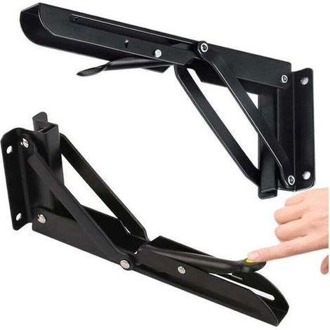 Support Equerre Pliable 300mm, XU, Équerre Rabattable Charge Lourde 2 Pièces, Murale 120Kg Porteur, Consoles Pliantes pour Garage, Bureau, Chambre, Tablette 30 KZQ - KZQ (1/4)